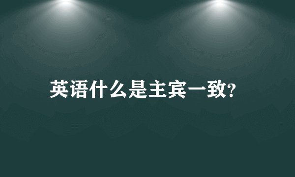 英语什么是主宾一致？