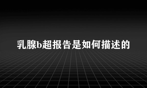乳腺b超报告是如何描述的