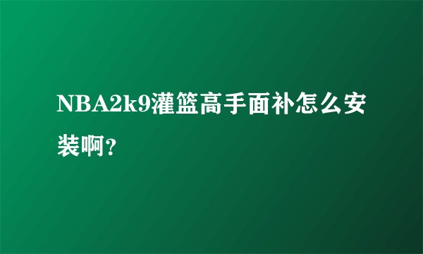 NBA2k9灌篮高手面补怎么安装啊?