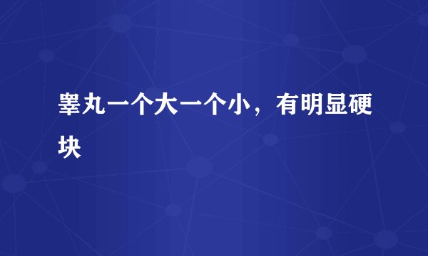 睾丸一个大一个小,有明显硬块