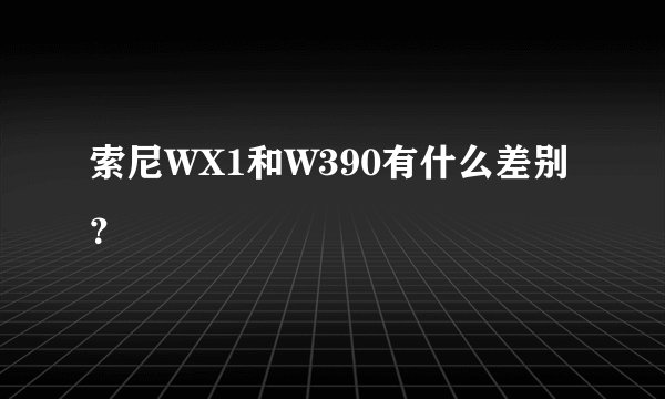 索尼WX1和W390有什么差别?
