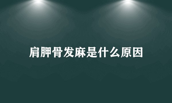 肩胛骨发麻是什么原因