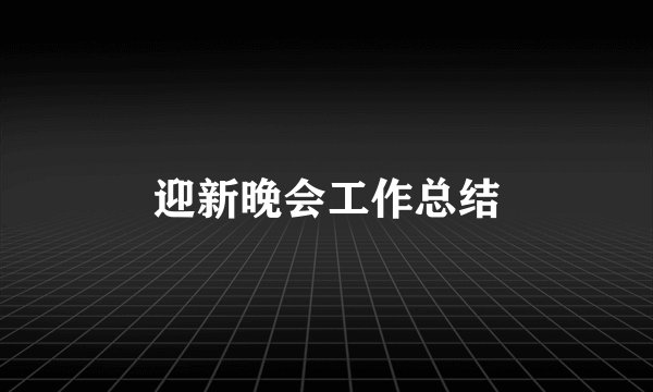 迎新晚会工作总结