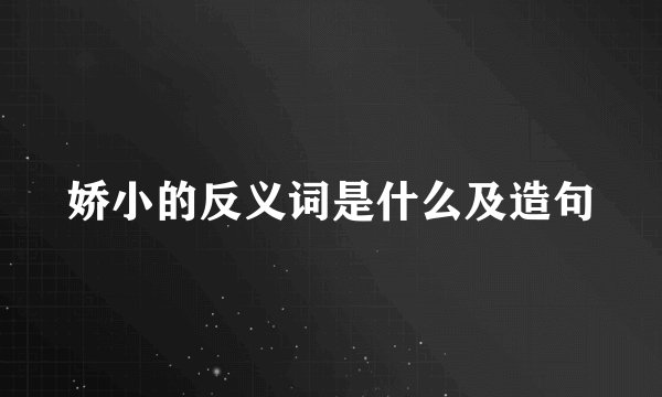 娇小的反义词是什么及造句
