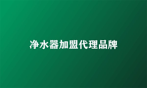 净水器加盟代理品牌