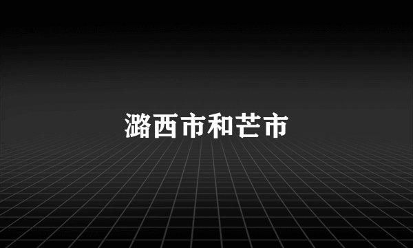 潞西市和芒市