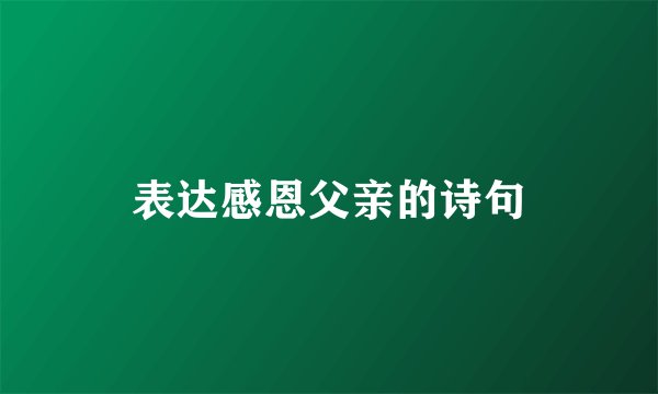 表达感恩父亲的诗句