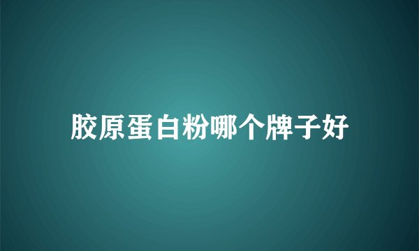 胶原蛋白粉哪个牌子好