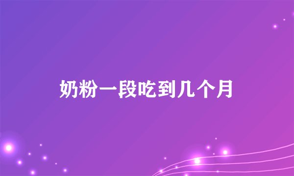 奶粉一段吃到几个月