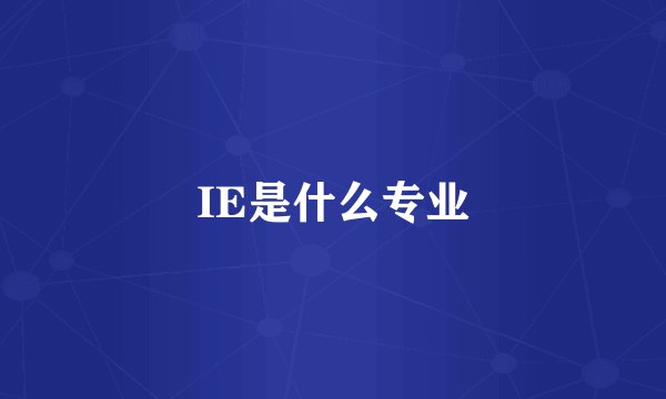 IE是什么专业