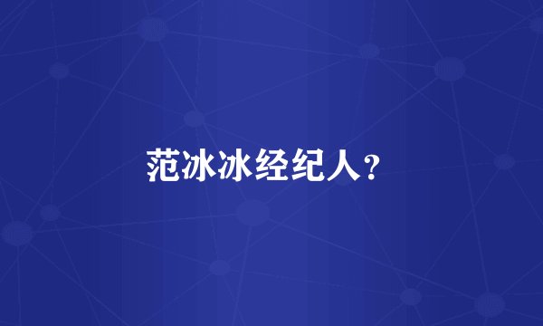 范冰冰经纪人？