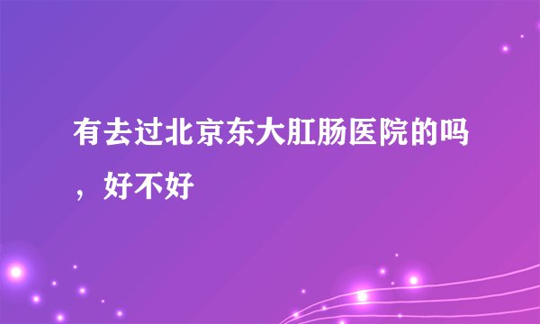 有去过北京东大肛肠医院的吗，好不好