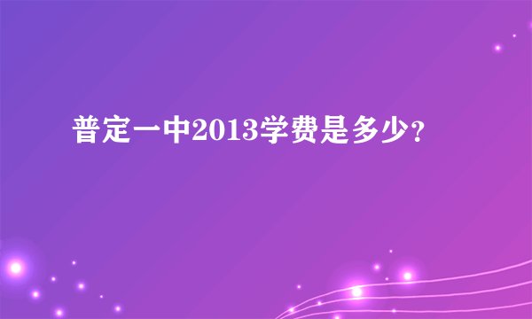 普定一中2013学费是多少？