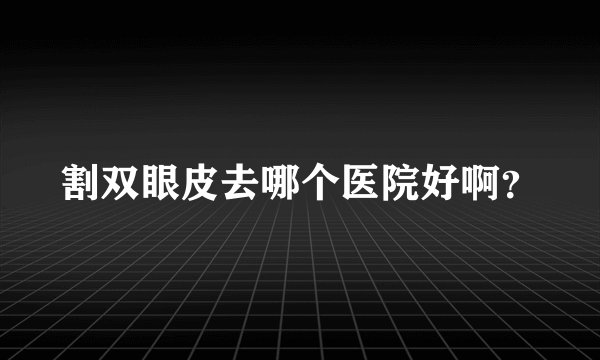 割双眼皮去哪个医院好啊？