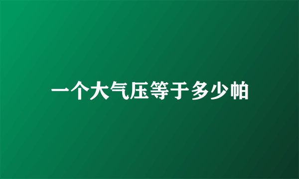 一个大气压等于多少帕