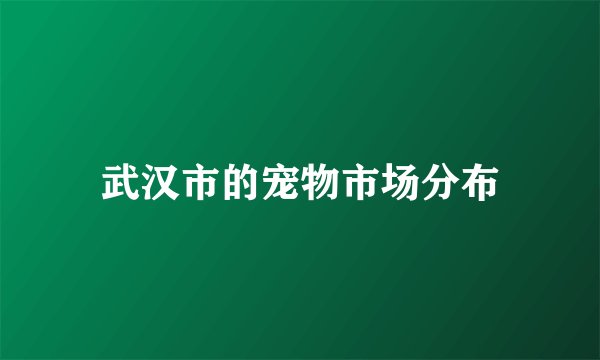 武汉市的宠物市场分布