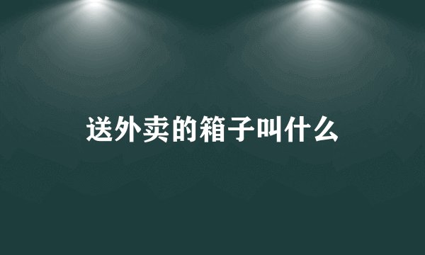 送外卖的箱子叫什么