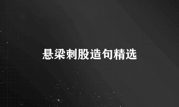 悬梁刺股造句精选