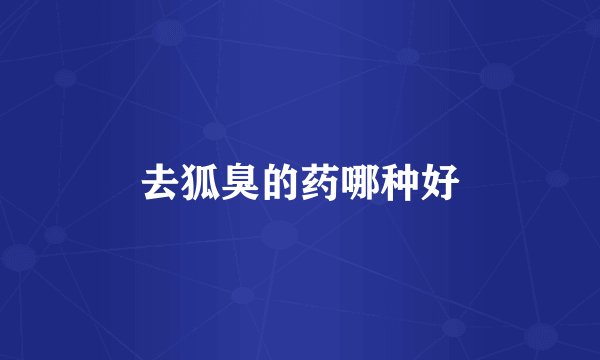 去狐臭的药哪种好