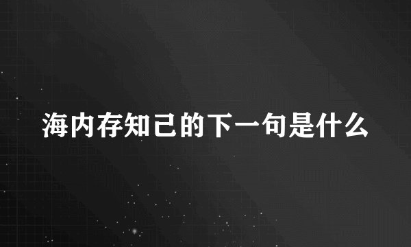 海内存知己的下一句是什么