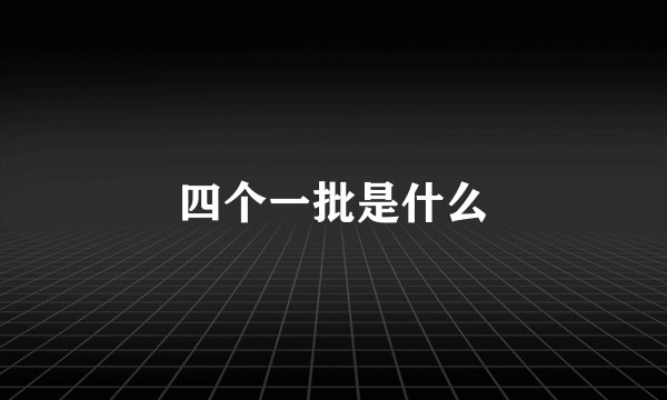 四个一批是什么