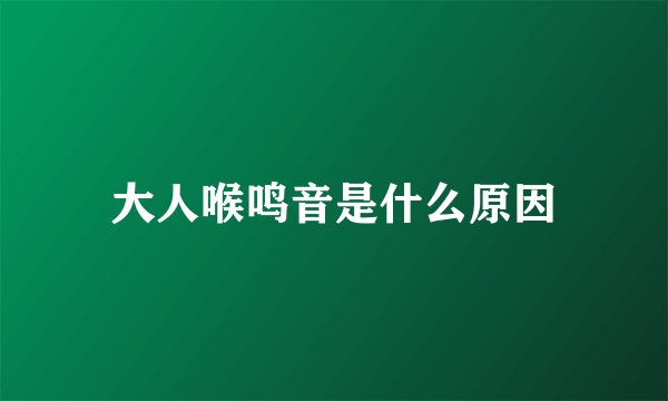 大人喉鸣音是什么原因