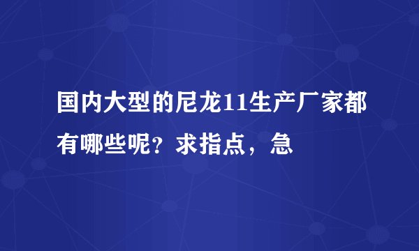 国内大型的尼龙11生产厂家都有哪些呢?求指点,急