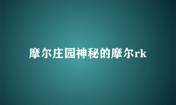 摩尔庄园神秘的摩尔rk