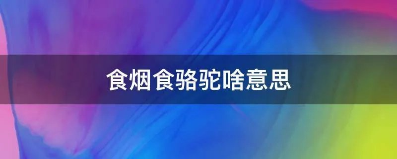 食烟食骆驼啥意思