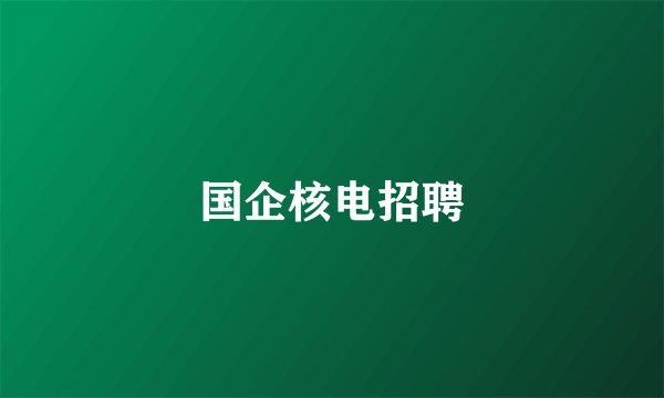 国企核电招聘