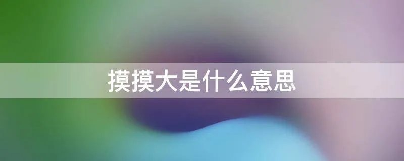 摸摸大是什么意思