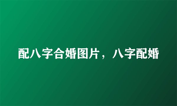 配八字合婚图片，八字配婚