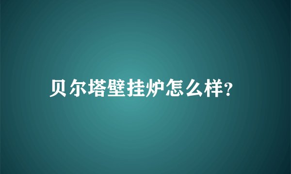 贝尔塔壁挂炉怎么样?