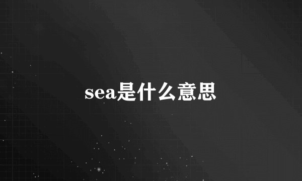 sea是什么意思