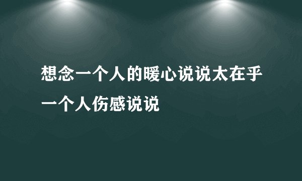 想念一个人的暖心说说太在乎一个人伤感说说