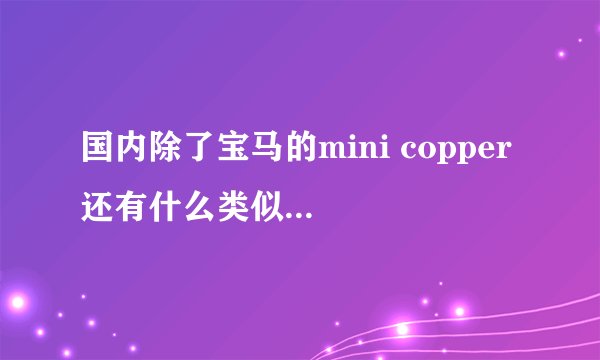 国内除了宝马的mini copper 还有什么类似的mini车型?能买到的?