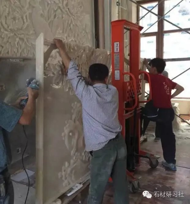 绝美玉石浮雕背景墙安装现场图集