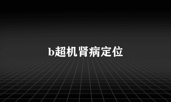 b超机肾病定位