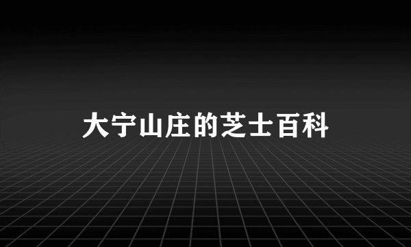 大宁山庄的芝士百科