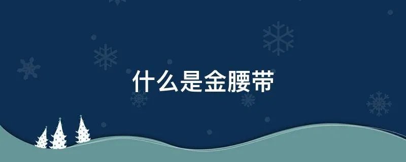 什么是金腰带
