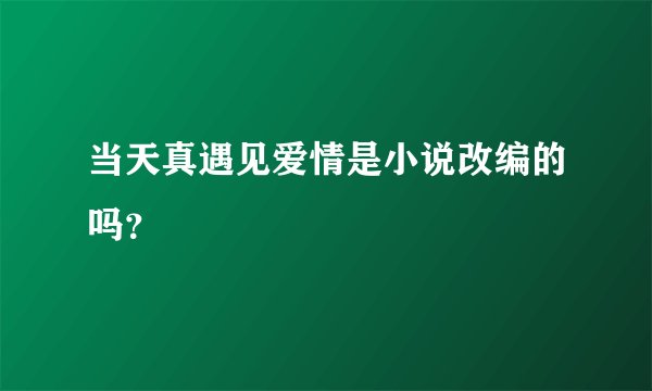 当天真遇见爱情是小说改编的吗？