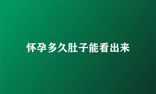 怀孕多久肚子能看出来