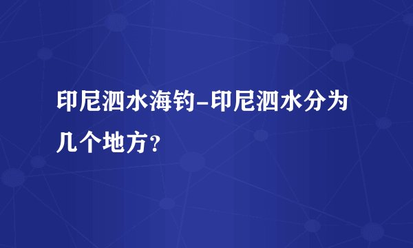 印尼泗水海钓-印尼泗水分为几个地方?
