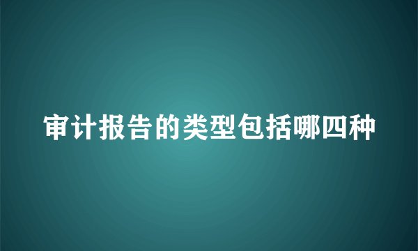 审计报告的类型包括哪四种