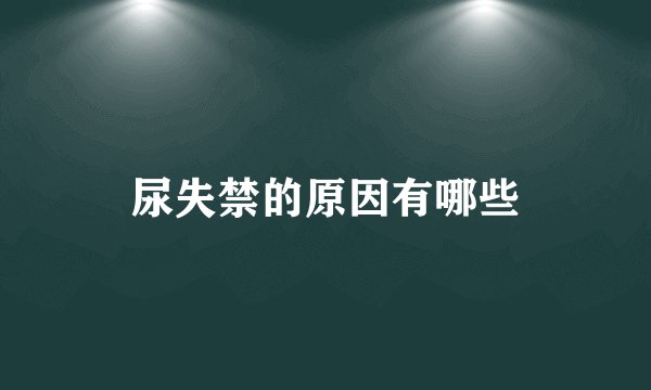 尿失禁的原因有哪些