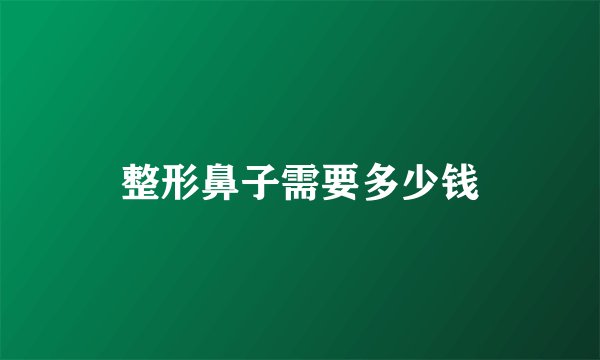 整形鼻子需要多少钱