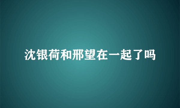 沈银荷和邢望在一起了吗