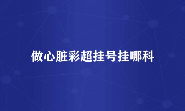 做心脏彩超挂号挂哪科