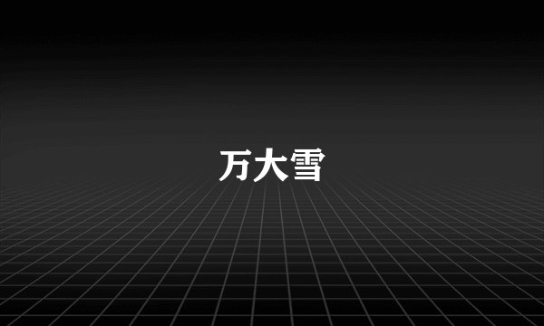 万大雪