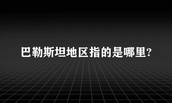 巴勒斯坦地区指的是哪里?